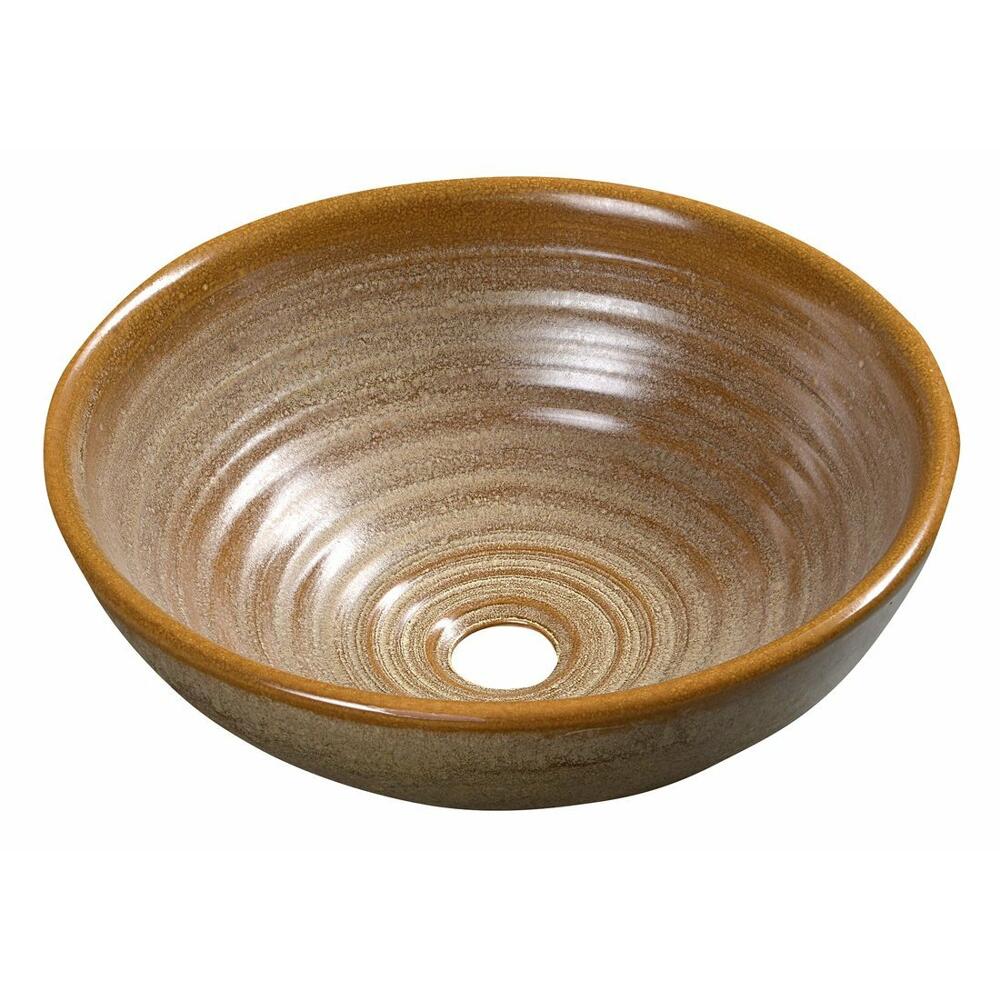 ATTILA Waschbecken Durchmesser 43 cm, Keramik, Braun