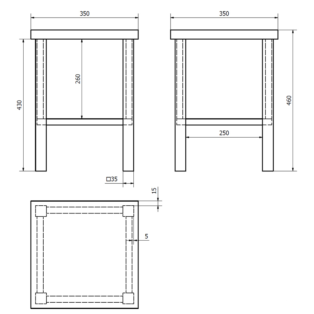 BRAND Hocker mit Aufbewahrung 35x46x35cm, altweiß
