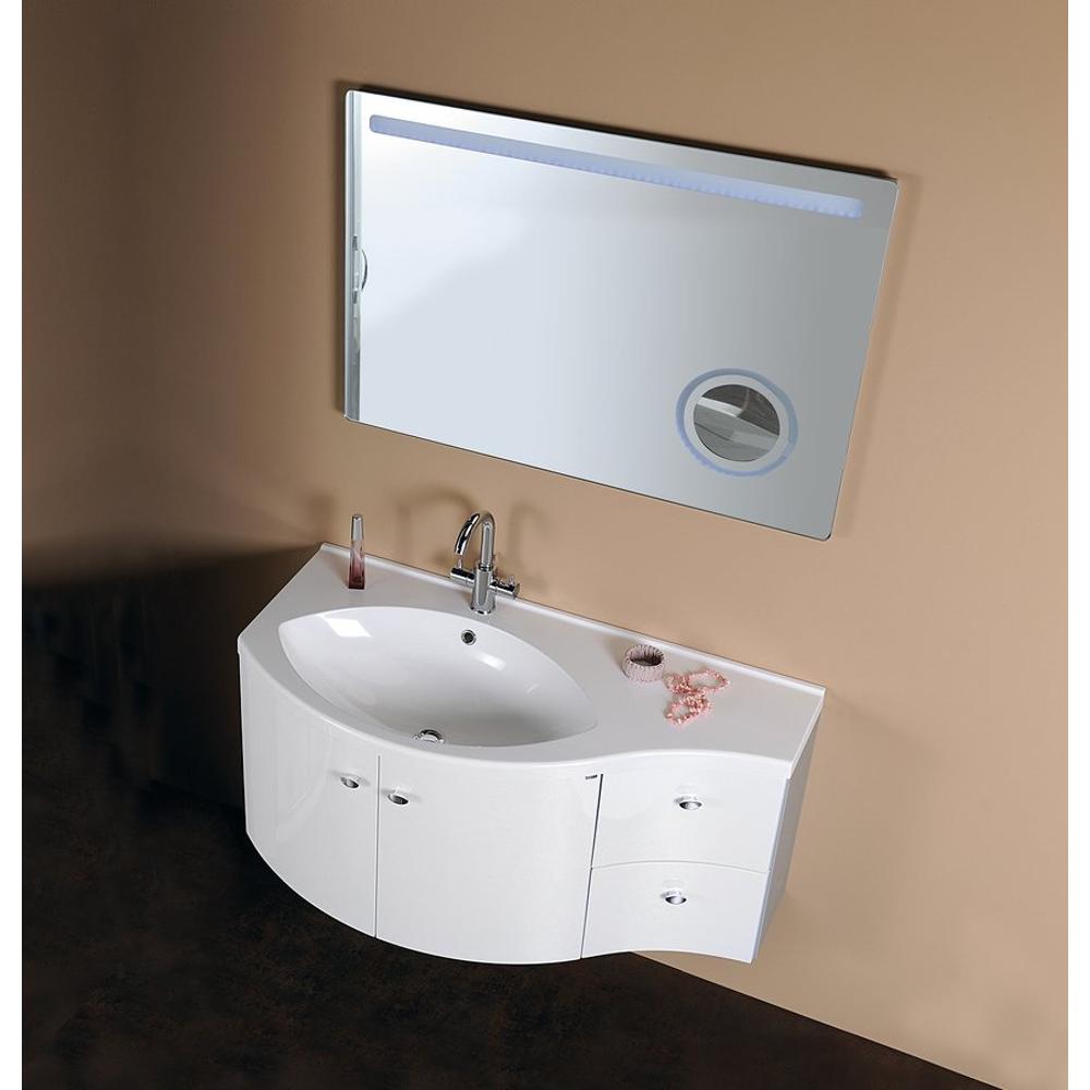 AILA Unterschrank 110x39cm, weiß/silber, inkl. Waschtisch