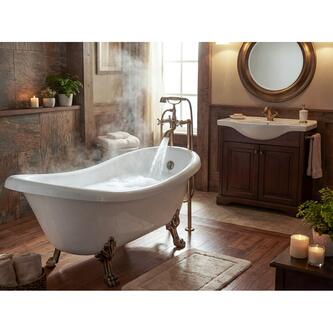 RETRO freistehende Badewanne 157x76,5x73cm, weiß, Füße bronze