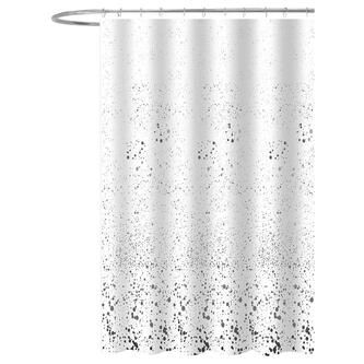 Duschvorhang 180x180cm, Polyester, Weiß, Dekor
