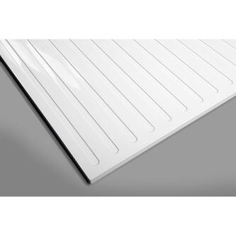 MIRAI Gussmarmor - Duschwanne, Rechteck 100x90x1,8cm, rechts, weiß