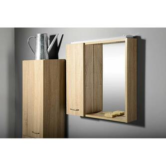 ZOJA/KERAMIA FRESH Spiegelschrank mit LED Bel. 60x60x14cm, Links, Platineiche