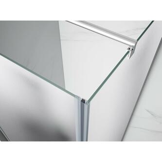 PILOT Duschkabine, 700x700 mm, mit Drehtür, Brick Glas