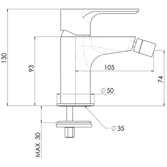 PAX Bidetarmatur, weiß matt