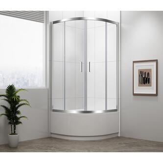 SELMA Duschabtrennung Viertelkreis 900x900x1650mm, Klarglas