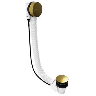 Ablaufgarnitur mit Bowden, Länge 600mm, Stopfen 72mm, Gold matt