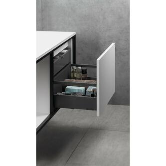 Badmöbelset SKARA 100, schwarz matt / weiß matt