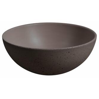 MINOR Betonwaschbecken zum Aufsetzen, Durchmesser 26cm, Dunkelbraun matt