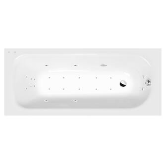 EBRO Whirlpool-Badewanne, 170x75x39cm, Attraction Hydro-Air, Chrom