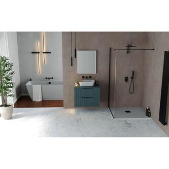 FLEXIA Gussmarmor-Duschwanne 130x80cm, grau matt