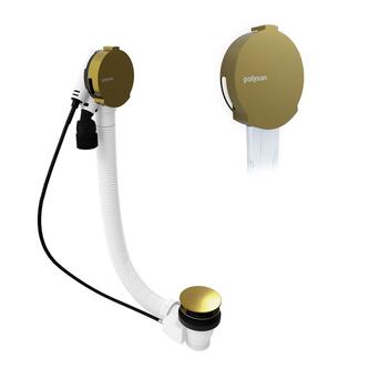 Ablaufgarnitur mit Einlauf, Bowden, Länge 1000mm, Stopfen 72mm, Gold matt