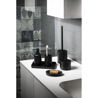 BRENDA  Glas/Zahnputzbecher, Schwarz matt