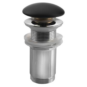 Ablaufgarnitur 5/4“, klick-klack, Keramik-Stopfen, H. 10-50 mm, Schwarz matt