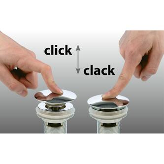 Wannen Ablauf, Click Clack, für Wannen mit integriertem Überlauf, 1“1/2, chrom