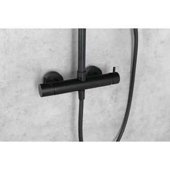 MIA Duschsäule mit Armatur, schwarz matt