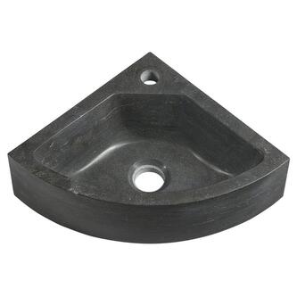 BLOK Eck. Stein-Waschtisch 30x30cm, Anthrazit schwarz