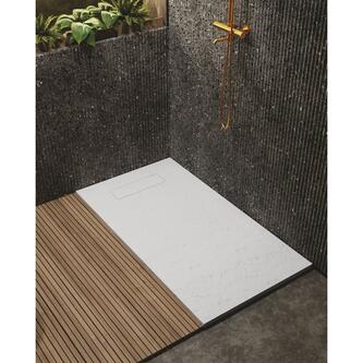 ELEA Gussmarmor - Duschwanne,120x80cm, weiss