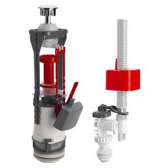 Spülgarnitur mit DUAL-Spülung, Bodenfüllung 1/2", Chrom