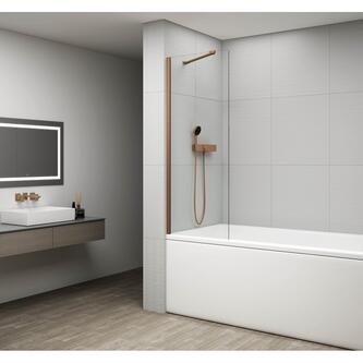 FISA Duschabtrennung 600x1500mm, Kupfer matt, Klarglas