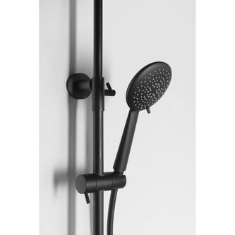SOLARIS Duschsäule mit Thermostat-Armatur, Schwarz matt