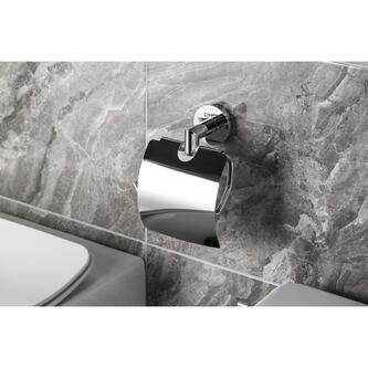 X-ROUND Toilettenpapierhalter mit Deckel, Chrom