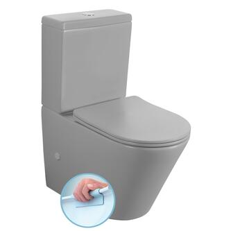 PACO Kombi-WC,spülrandlos, Abgang senkrecht/waagerecht, Grau matt