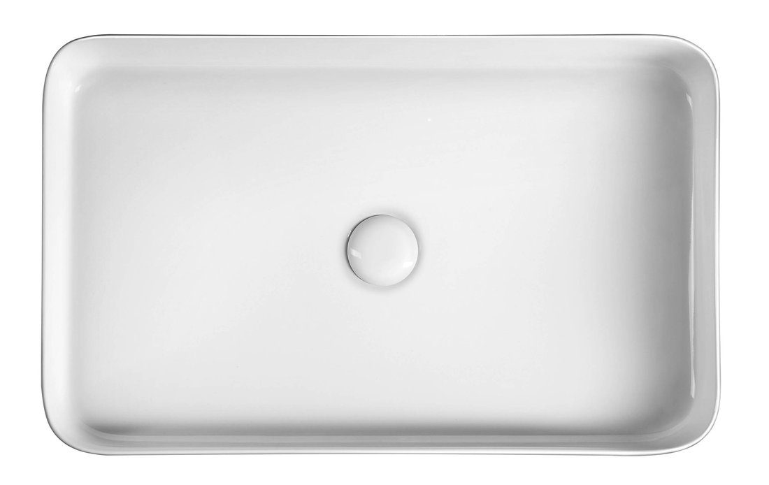 BLADE Keramik-Waschtisch zum Aufsetzen, 65x40cm, Weiß