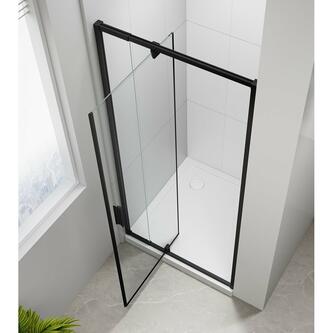 EASY BLACK Drehduschtür 760-900mm,Klarglas