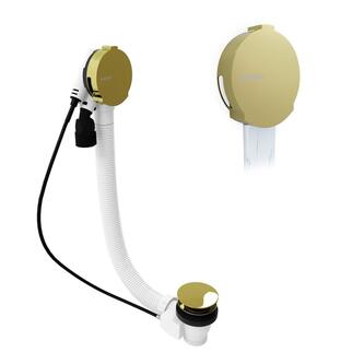 Ablaufgarnitur mit Einlauf, Bowden, Länge 600mm, Stopfen 72mm, Gold