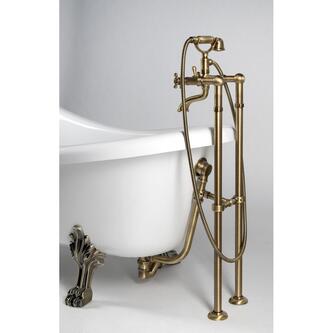 RETRO freistehende Badewanne 174,5x82x80,5cm, weiß, Füße Bronze