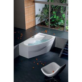 Raumspar Badewanne MAMBA 160x95x45cm, links, weiß