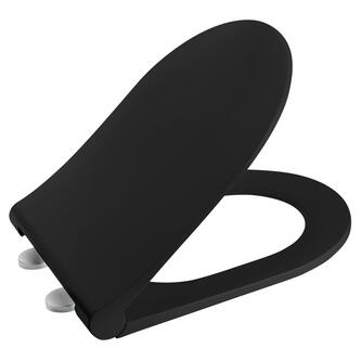 Slim WC Sitz mit Soft Close System, Schwarz matt