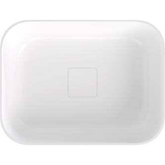 BANERA SQUARE Aufsatz-Waschtisch, Gussmarmor, 50x36cm, weiß/grau matt