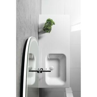 ARECA Gussmarmor-Waschtisch 121x51,5cm, links, weiß