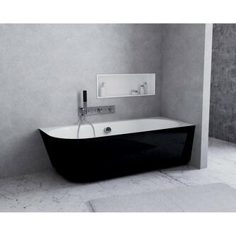 SUSSI R Freistehende Badewanne 160x70x50cm, schwarz/weiß