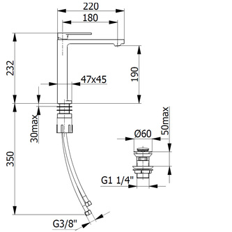 MOVE Waschtischarmatur, hoch, Chrom