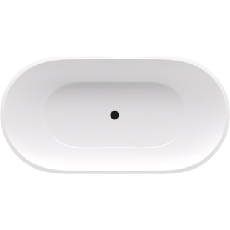 REDUTA Freistehende Badewanne, Gussmarmor 171x81x58cm, Weiß/Grau matt