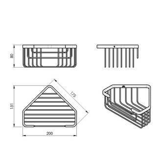 SMART Eckduschkorb, 200x80x151mm, weiss