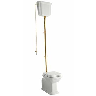 WALDORF WC Schüssel mit Spülkasten, Abgang senkrecht/waagerecht, weiß/bronze