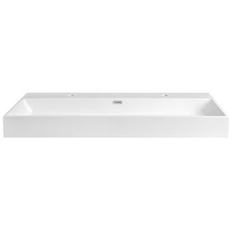 AQUATIC Waschtisch, Gussmarmor, 120x46cm, 2x Armaturloch, Weiß