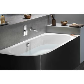 VIVA R MONOLITH asymmetrische Badewanne 170x75x60cm, rechts, weiß/schwarz