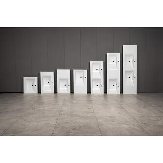 LUCIOLA Gussmarmor-Doppelwaschtisch 150x48cm, weiß