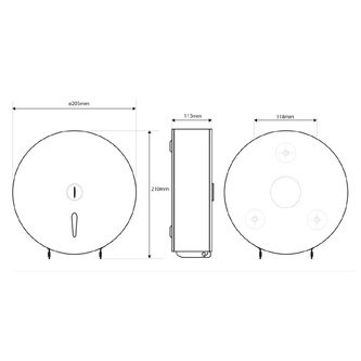 Toilettenpapierspender Spender 205x210x117 mm, polierter Edelstahl