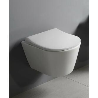AVVA CLEANWASH Hänge-WC mit Bidetbrause, Rimless, 35,5x53cm, weiss