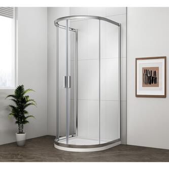 EASY Halbkreis-Duschabtrennung 900x900mm, Klarglas