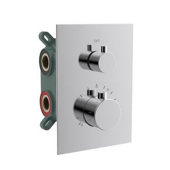KIMURA Thermostat-Unterputz Duscharmatur, Einbau-Box, 2 Wege, Chrom