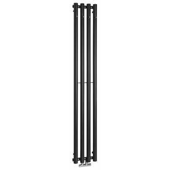 PILON Badheizkörper 270x1800mm, mit 4 Haken, Schwarz matt