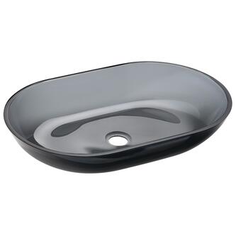SCALO Glas-Waschtisch zum Aufsetzen 56x36cm, Schwarz
