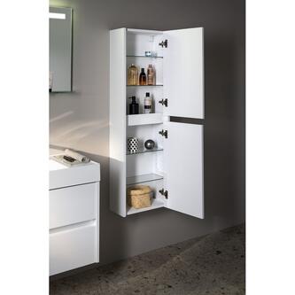 NIRONA hochschrank 35x140x30cm, 2x Tür, links/rechts, Eiche Mocca